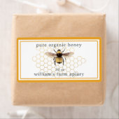 Honey Jar Label Honeybee Apiary Honeycomb Yellow (Insitu)