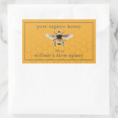 Honey Jar Label Honeybee Apiary Honeycomb Yellow (Tas)
