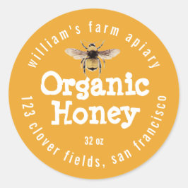 Honey Jar Label Honeybee Apiary Mellow Yellow