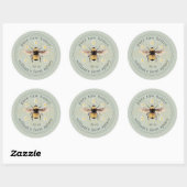 Honey Jar Label Honeybee Apiary Pastel Green (Vel)