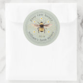 Honey Jar Label Honeybee Apiary Pastel Green (Tas)
