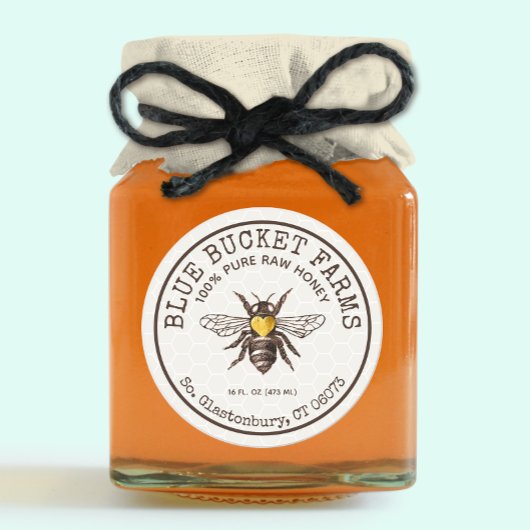 Honey Jar Label Honeycomb Bee