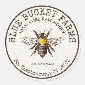 Honey Jar Label Honeycomb Bee (Voorkant)
