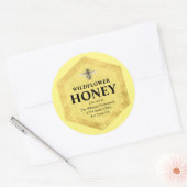 Honey Jar Label | Honing van wilde bloemen | Naam  (Envelop)
