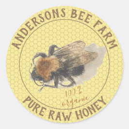 Honey Jar Label | honingbij en honingraat
