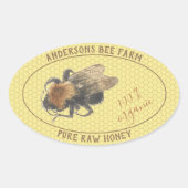 Honey Jar Label |  honingbij en honingraat (Voorkant)