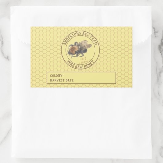 Honey Jar Label | honingbij en honingraat (Tas)