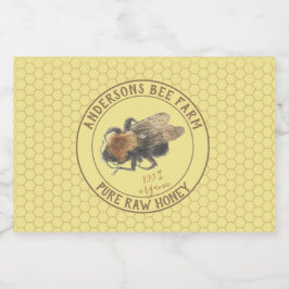 Honey Jar Label | honingbij en honingraat Voedselcontainer Etiket