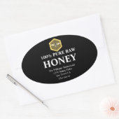 Honey Jar Label | Honingbijen en Apiary Name Black (Envelop)
