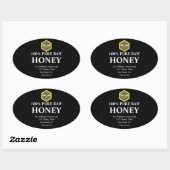 Honey Jar Label | Honingbijen en Apiary Name Black (Vel)
