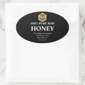 Honey Jar Label | Honingbijen en Apiary Name Black (Tas)
