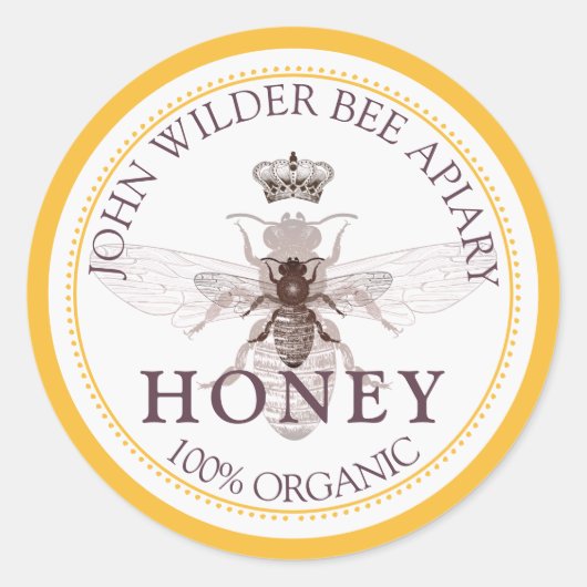 Honey Jar Label Imker Apiary (Voorkant)