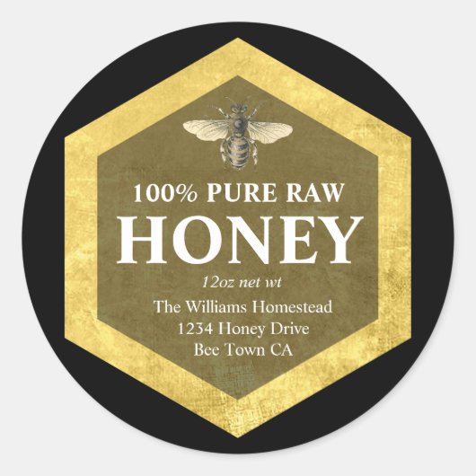 Honey Jar Label | Naam honingbijen en bijennaam (Voorkant)