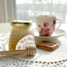 Honey Jar Label voor 3 oz Skep Jar Queen Bee