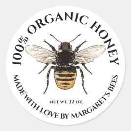 Honey Jar Labels Honeybee Honeycomb