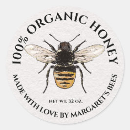 Honey Jar Labels Honeybee Honeycomb