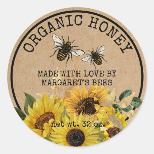 Honey Jar Labels Honeybee Honeycomb Bee Apiary