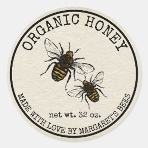 Honey Jar Labels Honeybee Honeycomb Bee Apiary