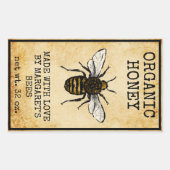Honey Jar Labels Honeybee Honeycomb Bee Apiary (Voorkant)