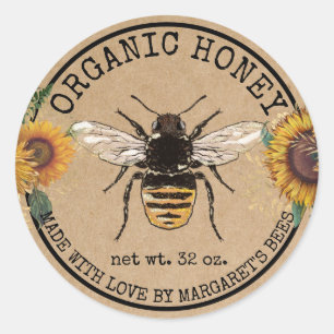 Honey Jar Labels Honeybee Honeycomb Bee Apiary
