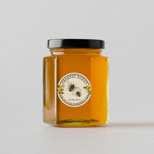 Honey Jar Labels Honeybee Honeycomb Bee Apiary
