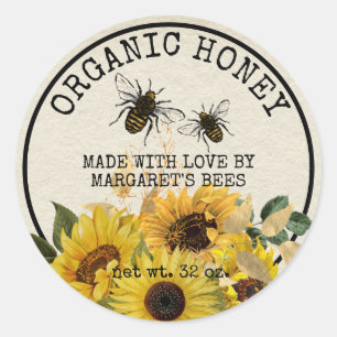 Honey Jar Labels Honeybee Honeycomb Bee Apiary