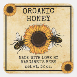 Honey Jar Labels Honeybee Honeycomb Bee Apiary
