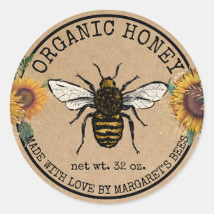 Honey Jar Labels Honeybee Honeycomb Bee Apiary