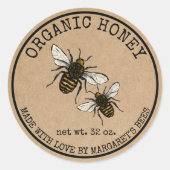 Honey Jar Labels Honeybee Honeycomb Bee Apiary (Voorkant)