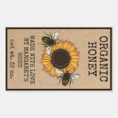 Honey Jar Labels Honeybee Honeycomb Bee Apiary (Voorkant)