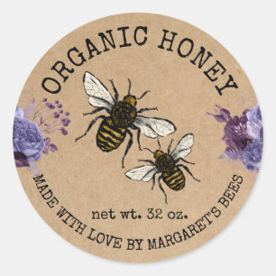 Honey Jar Labels Honeybee Honeycomb Bee Apiary