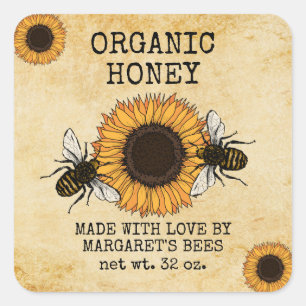 Honey Jar Labels Honeybee Honeycomb Bee Apiary