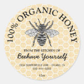 Honey Jar Labels | Honeybee Honeycomb Food (Voorkant)