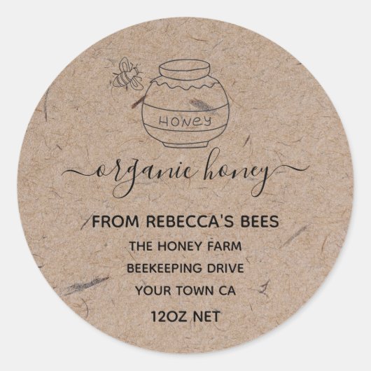 Honey Jar Labels | Honingbijen Apiary (Voorkant)