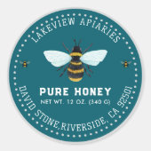 Honey Jar Labels | Pure Honing Custom Level (Voorkant)