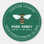 Honey Jar Labels | Pure Honing Custom Level (Voorkant)