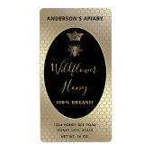 Honey jar modern script koningin bee etiket (Voorkant)