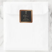 Honey jar modern script koningin bee square sticke vierkante sticker (Tas)