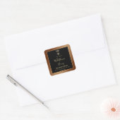 Honey jar modern script koningin bee square sticke vierkante sticker (Envelop)