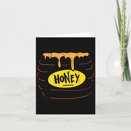 Honey Jar Pot Kostuum Fun Sweet Halloween Mannen V Kaart (Voorkant)