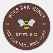Honey Jar Stickers | Bee & Honeycomb Apiary Labels (Voorkant)