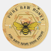 Honey Jar Stickers | Bee & Honeycomb Apiary Labels (Voorkant)