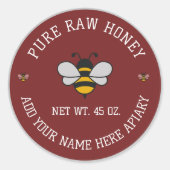 Honey Jar Stickers | Bee & Honeycomb Apiary Labels (Voorkant)