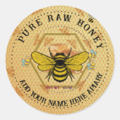 Honey Jar Stickers | Bee & Honeycomb Apiary Labels (Voorkant)