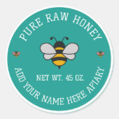 Honey Jar Stickers | Bee & Honeycomb Apiary Labels (Voorkant)