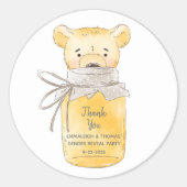 Honey Jar Teddy Bear Bedankt Ronde Sticker (Voorkant)
