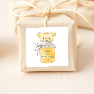Honey Jar Teddy Bear Bedankt Vierkante Sticker