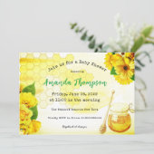 Honey Jar Yellow Green Moeder to Bee Baby shower Kaart (Staand voorkant)