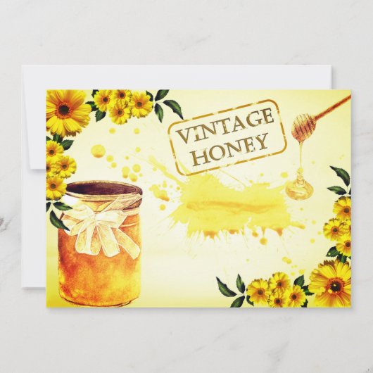 Honey Jar Yellow Green Moeder to Bee Baby shower Kaart (Achterkant)