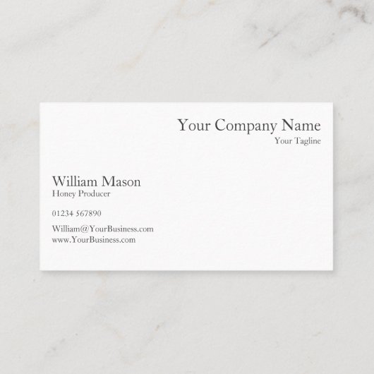 Honey Jars en Honeycomb - Visitekaartje (Achterkant)